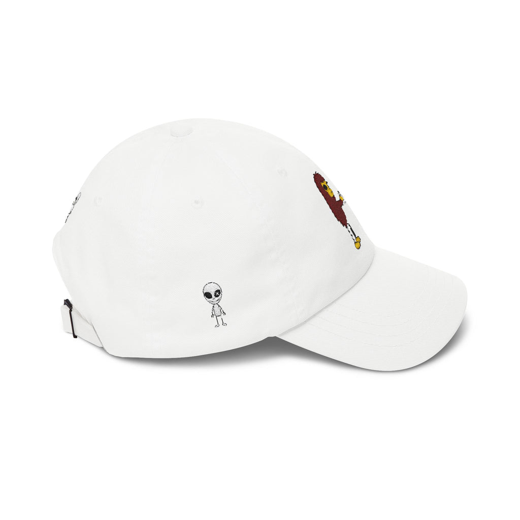 Stick Figure Cryptid Fist Bump Embroidered Cap