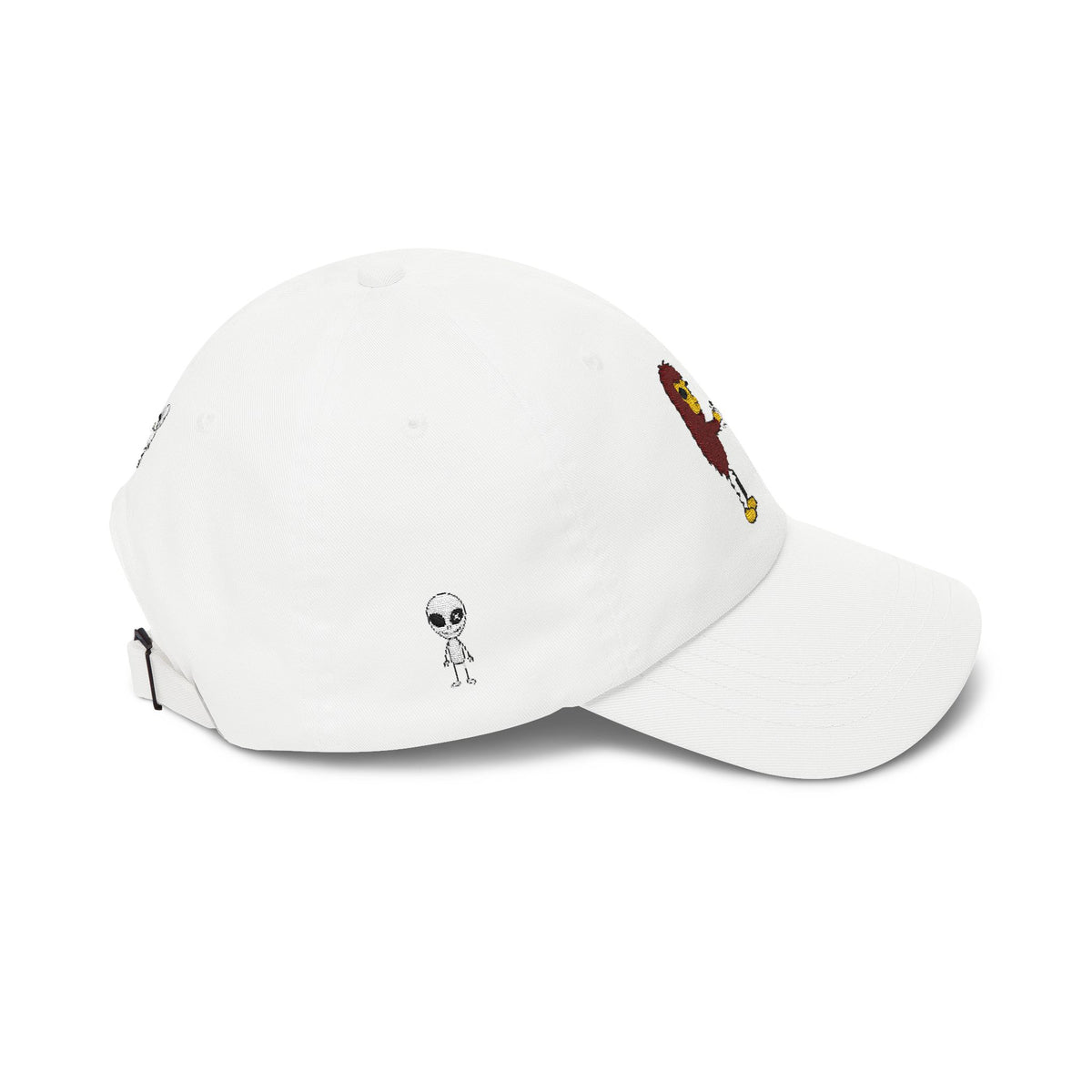 Stick Figure Cryptid Fist Bump Embroidered Cap