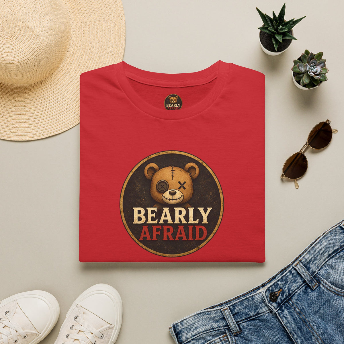 Bearly Afraid Mid Chest Tee