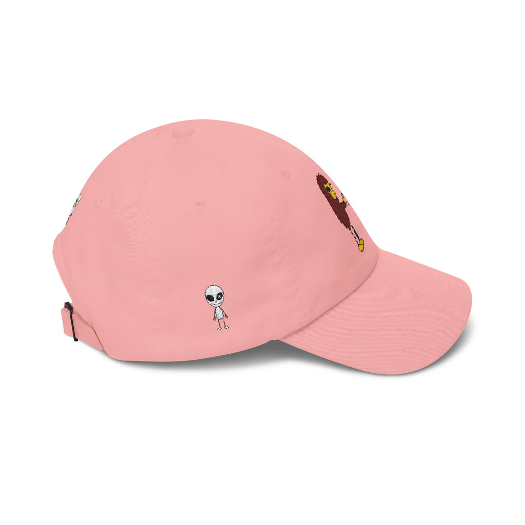 Stick Figure Cryptid Fist Bump Embroidered Cap
