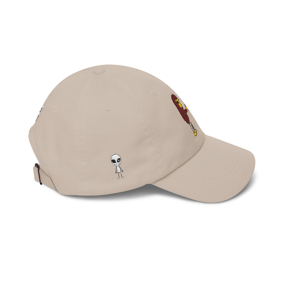 Stick Figure Cryptid Fist Bump Embroidered Cap