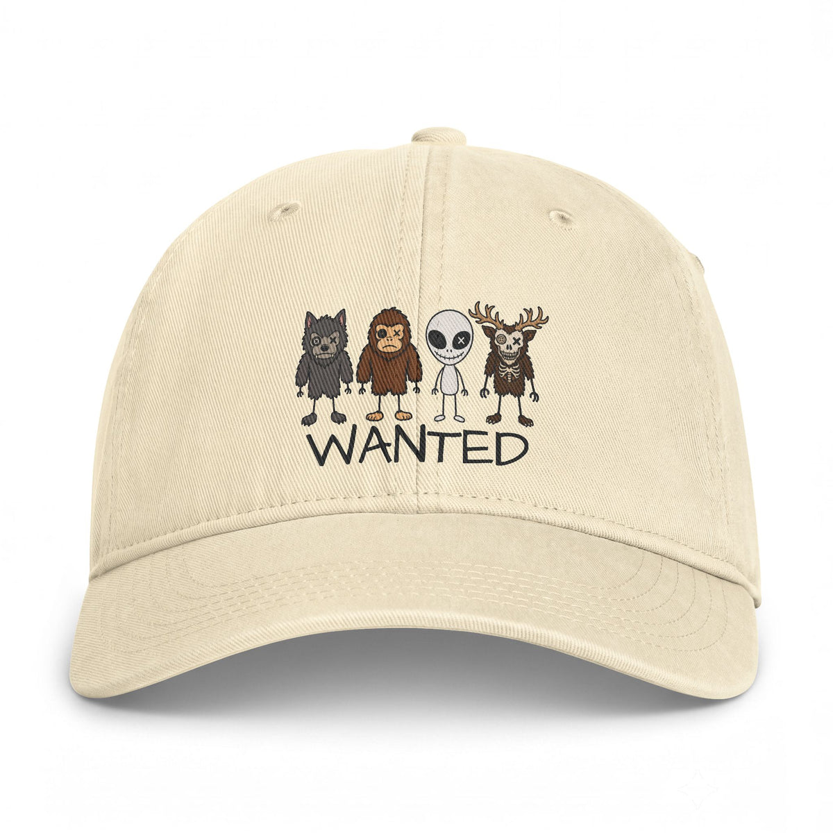 Stick Figure Wanted Washed Dad Hat