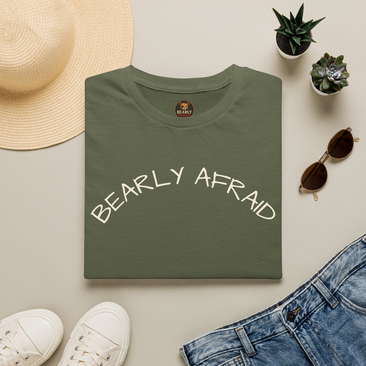 Bearly Afraid Text Tee