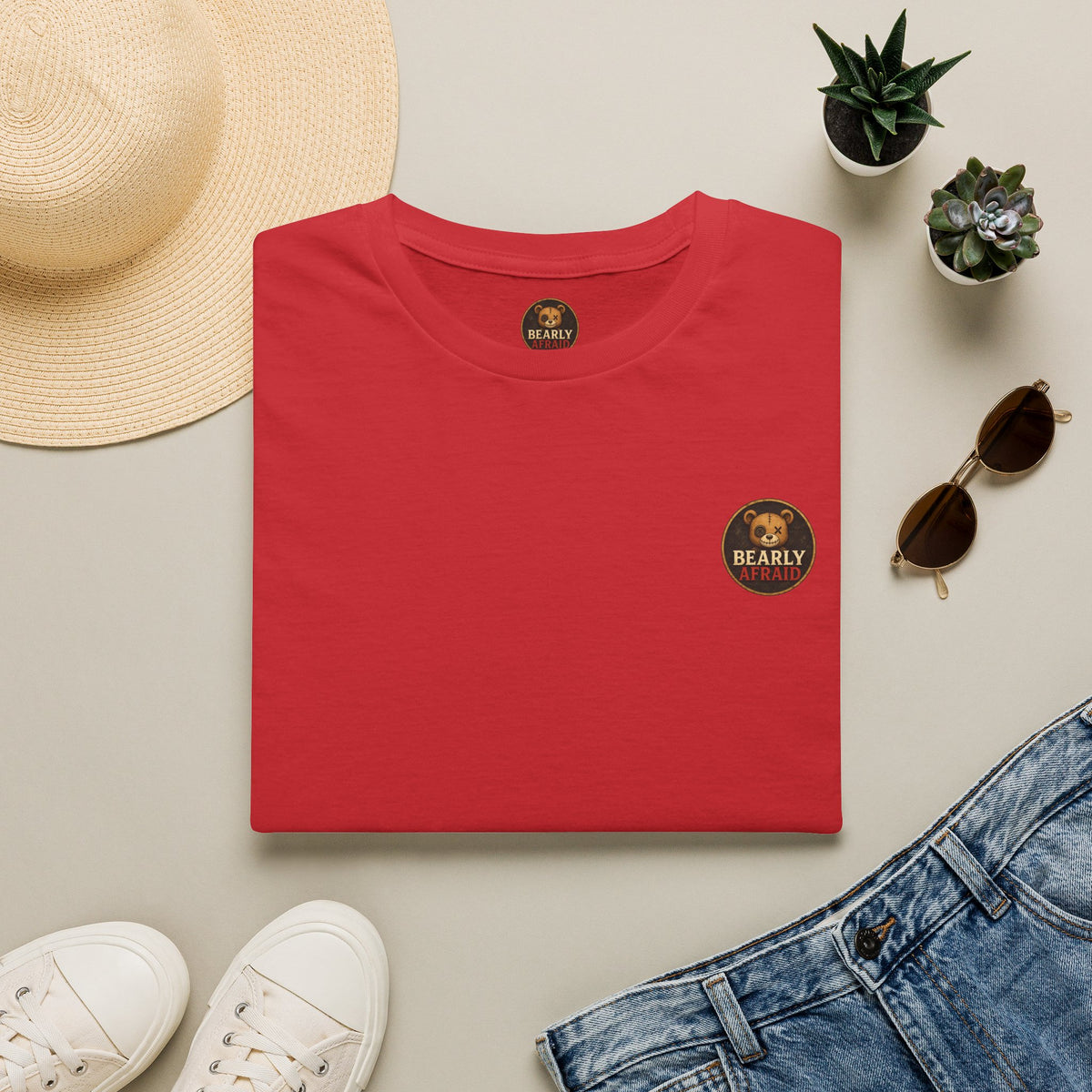 Bearly Afraid Left Chest Tee