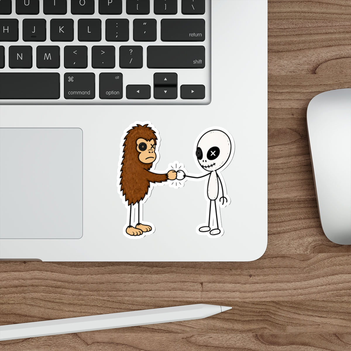 Stick Figure Fist Bump Sticker