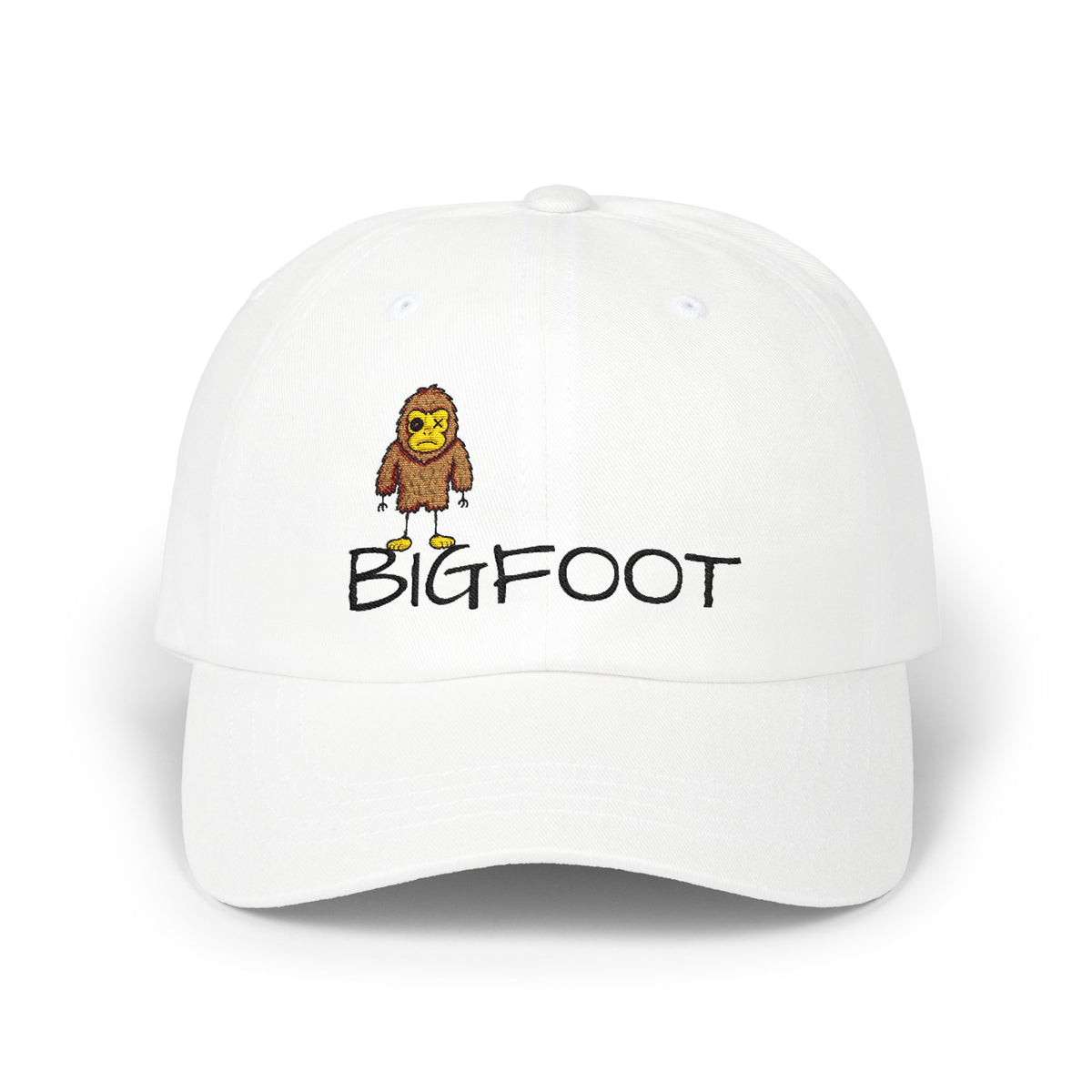 Stick Figure Bigfoot Embroidered Cap