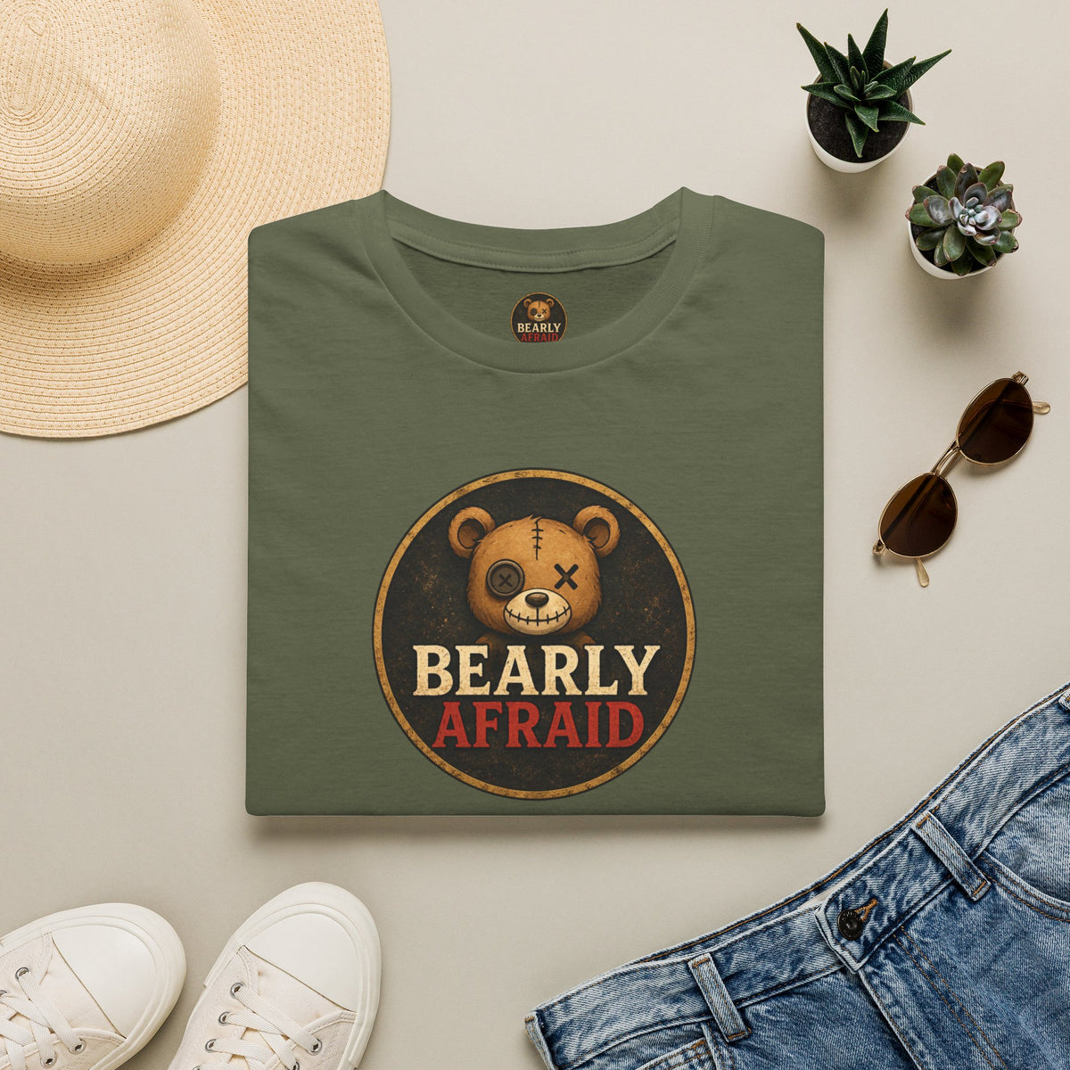 Bearly Afraid Mid Chest Tee