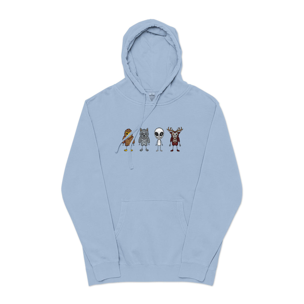 Stick Figure Lineup Pigment-Dyed Hoodie