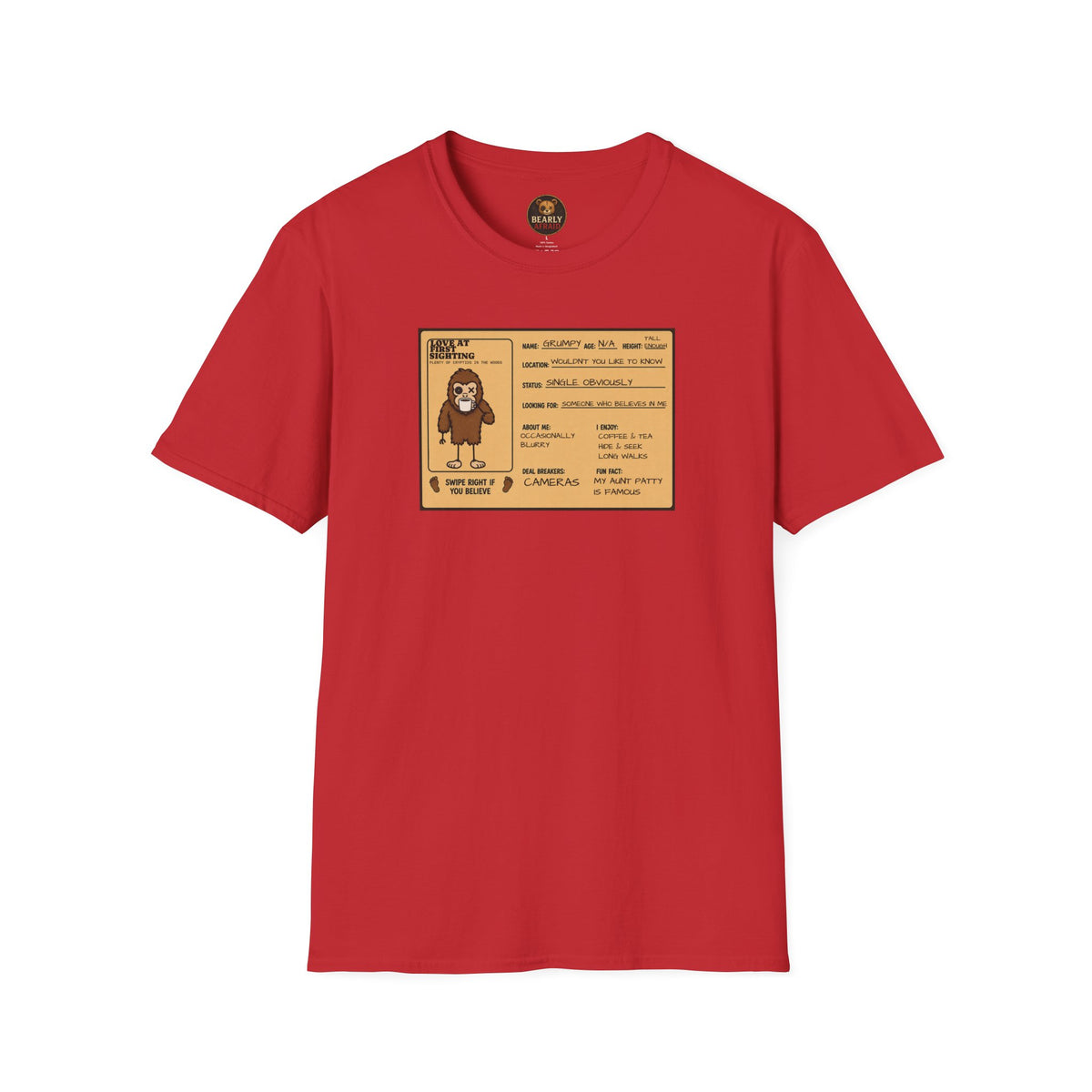 Grumpy Sasquatch Dating Profile Tee