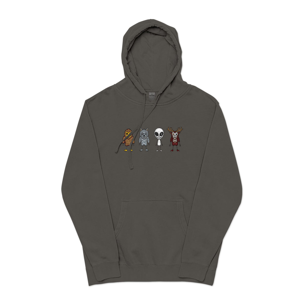 Stick Figure Lineup Pigment-Dyed Hoodie