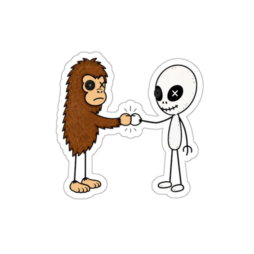 Stick Figure Fist Bump Sticker