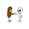 Stick Figure Fist Bump Sticker