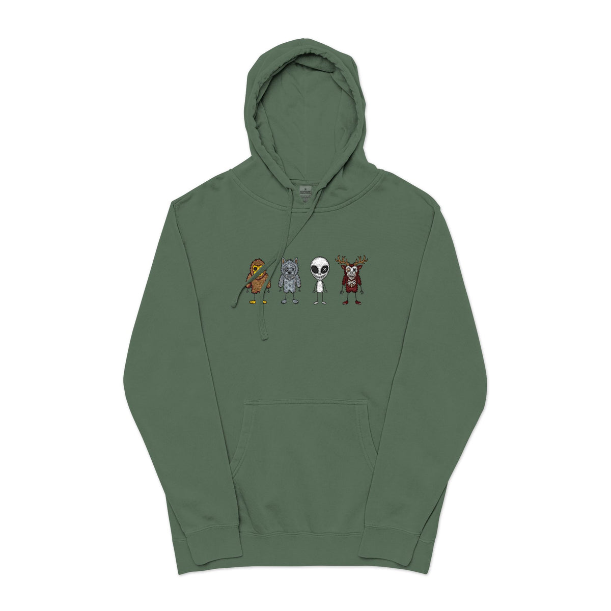Stick Figure Lineup Pigment-Dyed Hoodie