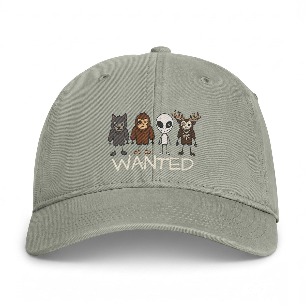 Stick Figure Wanted Washed Dad Hat