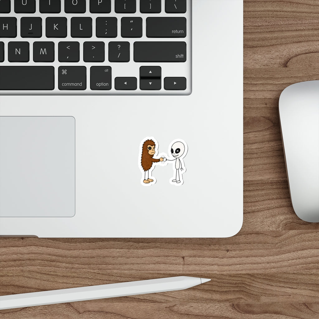 Stick Figure Fist Bump Sticker