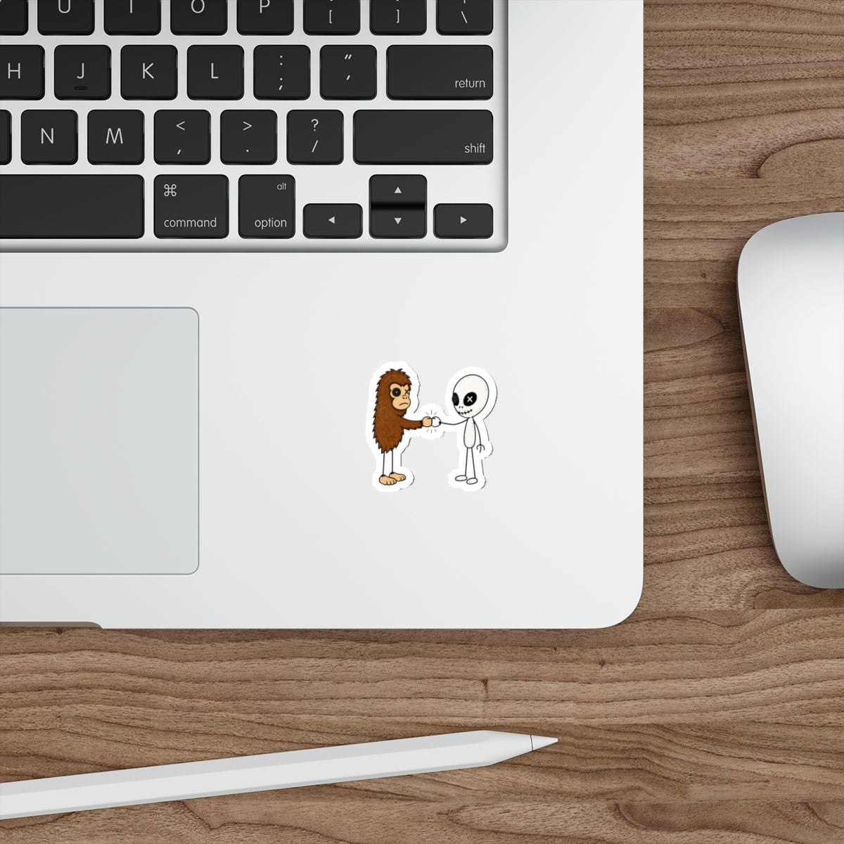 Stick Figure Fist Bump Sticker