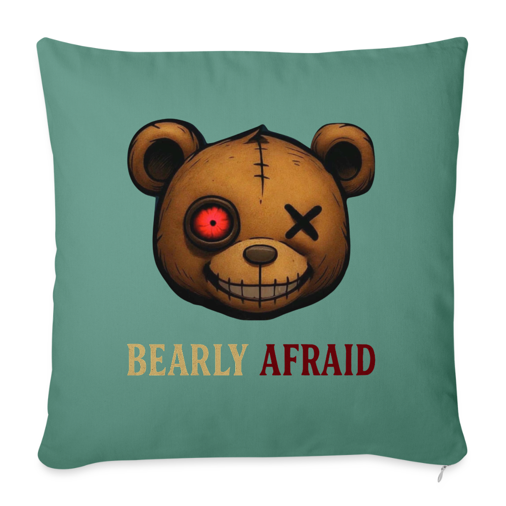 Bearly Afraid Throw Pillow Cover 18” x 18” - cypress green