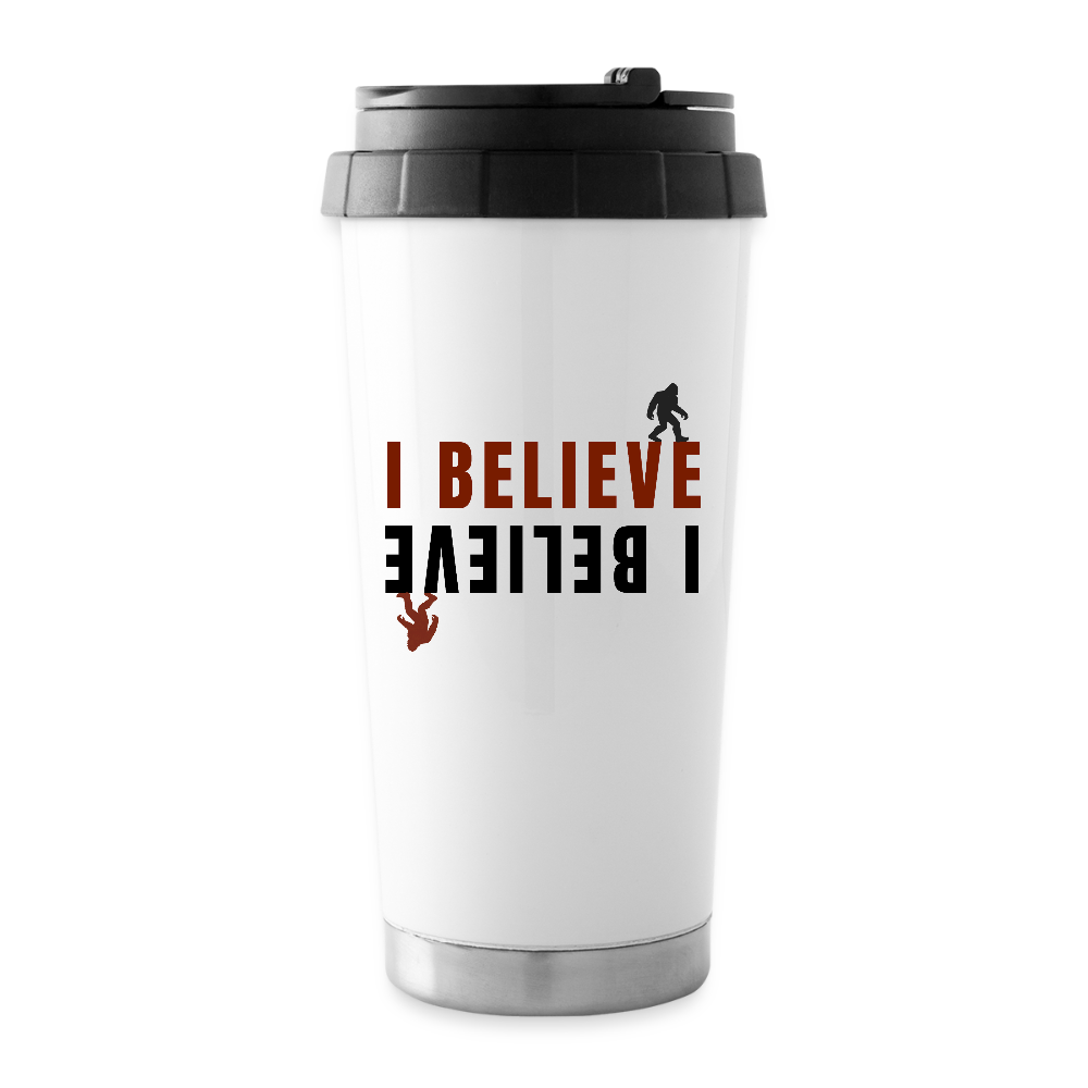 I Believe 16 oz Travel Mug - white