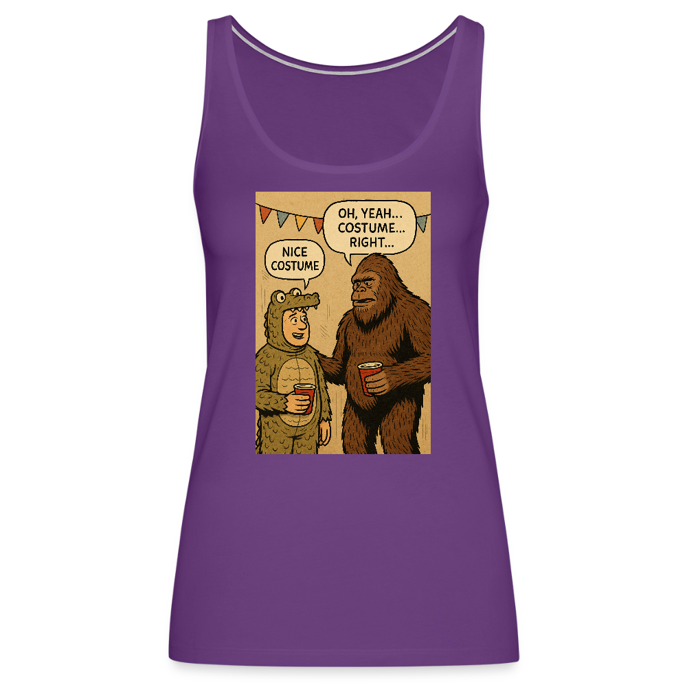 Bigfoot Costume Party Women’s Premium Tank Top - purple