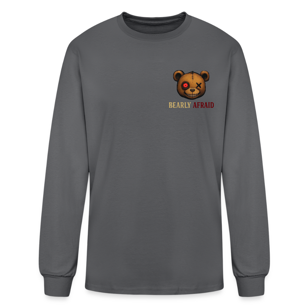 Bearly Afraid Men's Long Sleeve T-Shirt - charcoal
