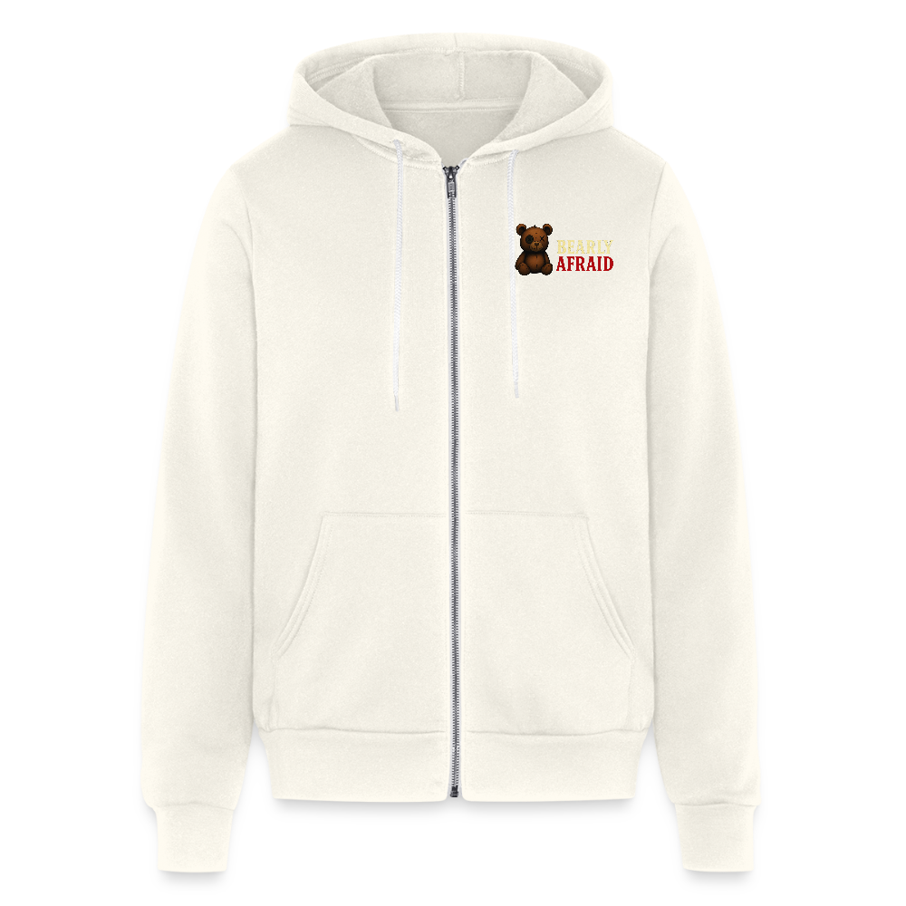 Bearly Afraid Bella Canvas Full Zip Hoodie - vintage white