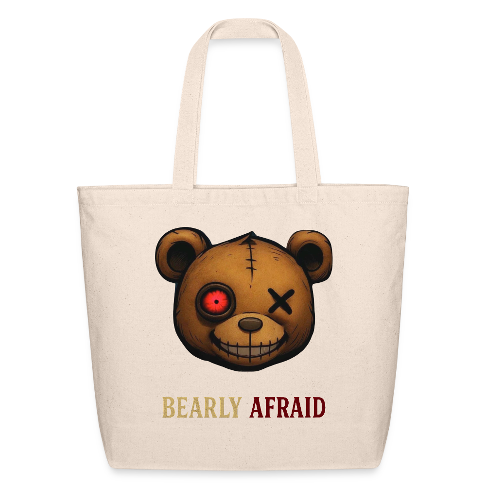 Bearly Afraid Eco-Friendly Cotton Tote - natural