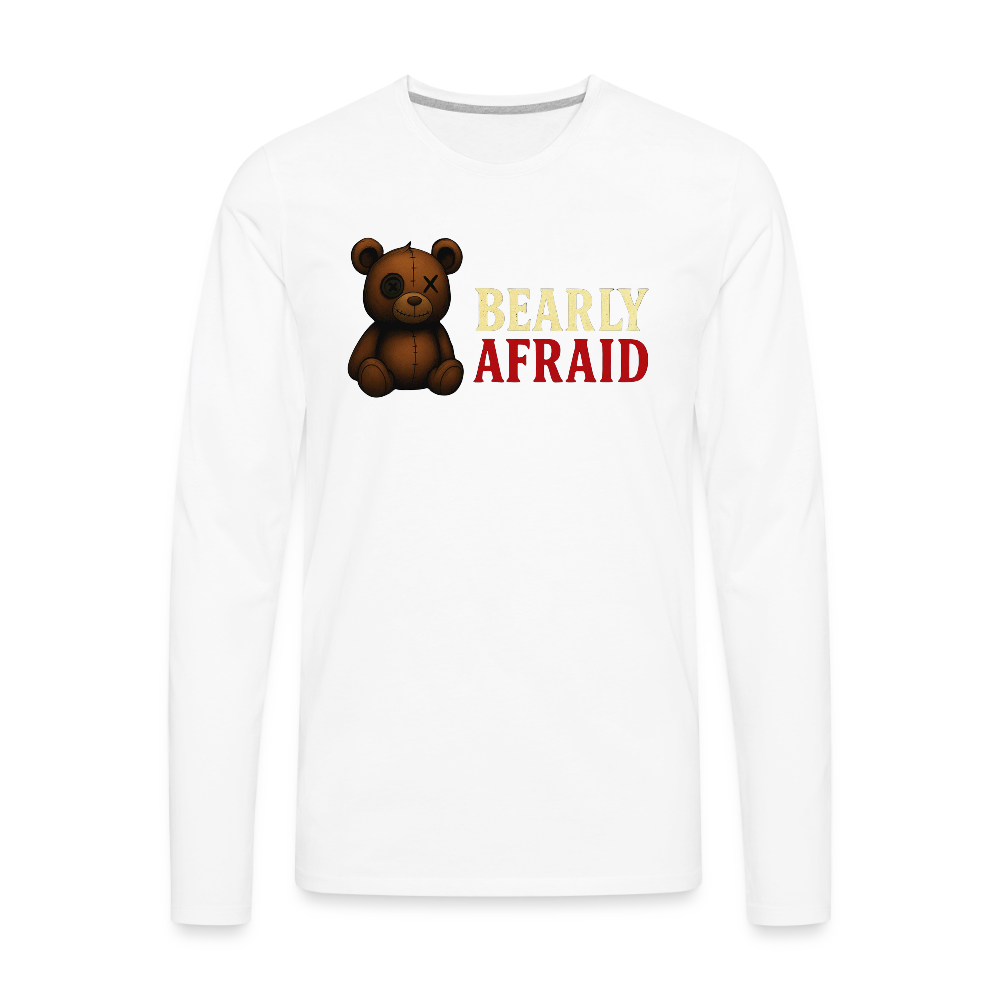Bearly Afraid "Classic" Men's Long Sleeve T-Shirt - white