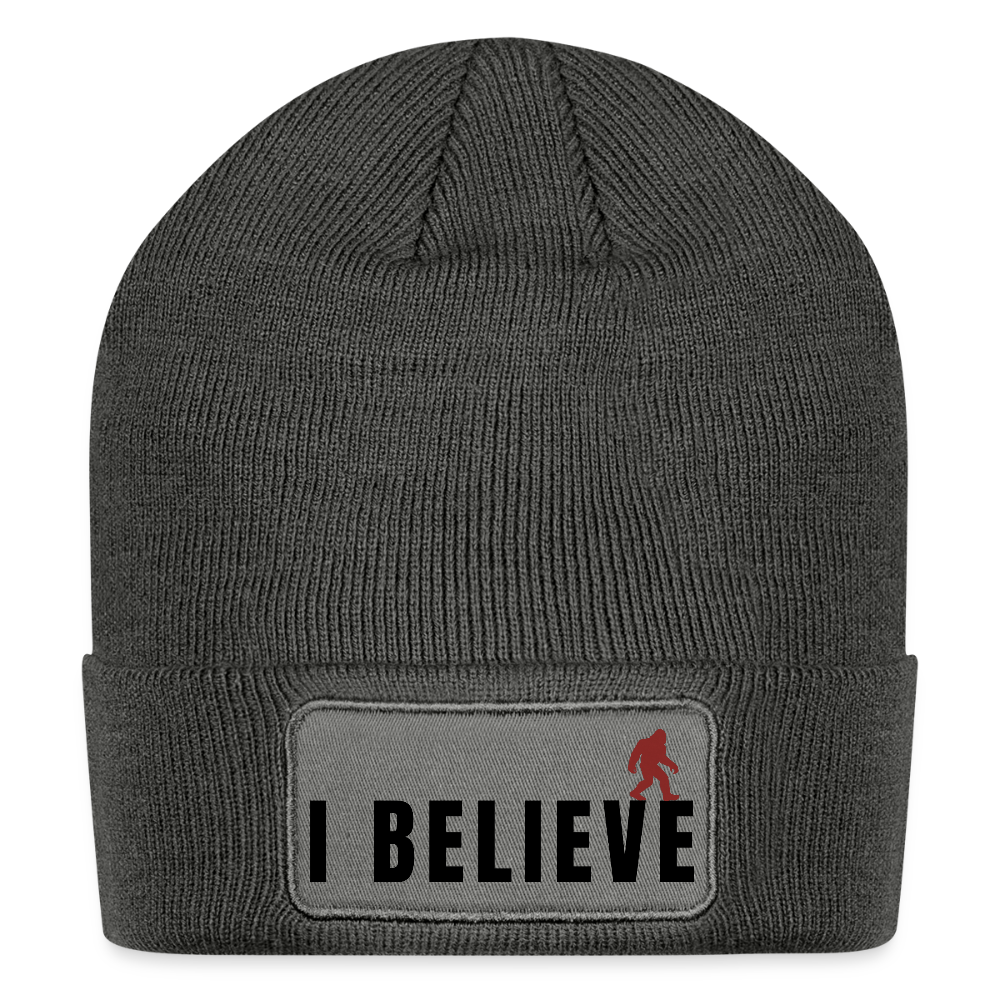 I Believe Patch Beanie B - charcoal grey