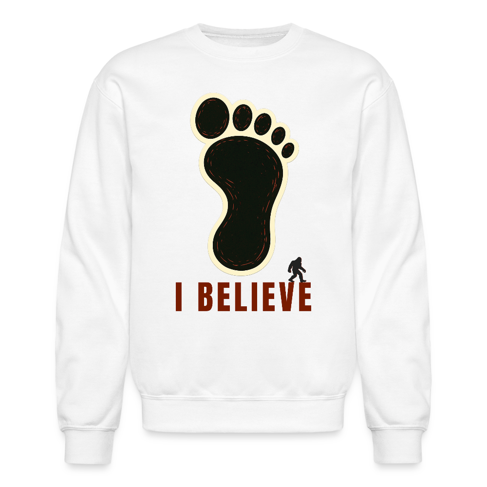 I Believe Footprint Unisex Sweatshirt R - white
