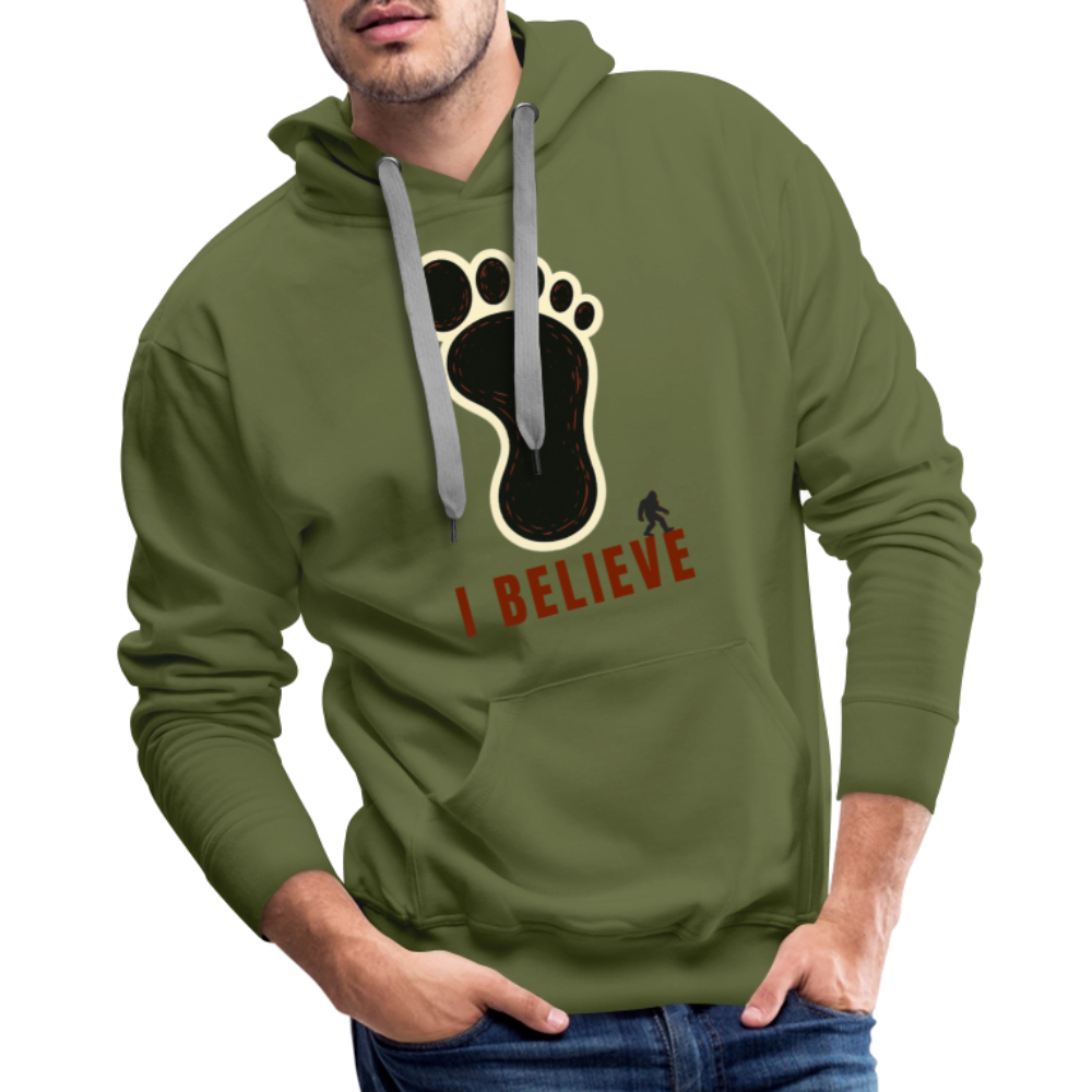 I Believe Footprint Premium Hoodie R - olive green