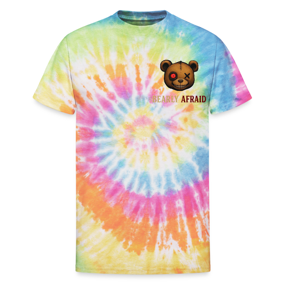 Bearly Afraid Unisex Tie Dye T-Shirt - rainbow