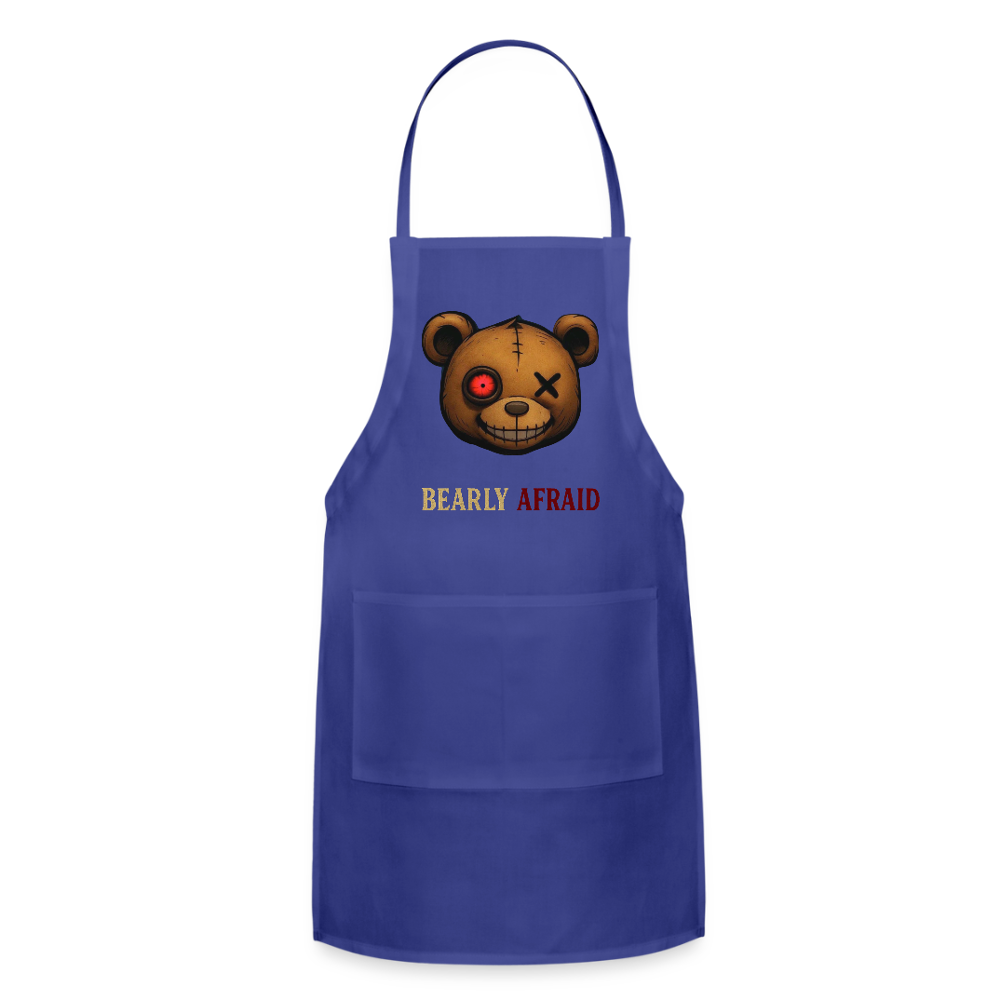Bearly Afraid Adjustable Apron - royal blue