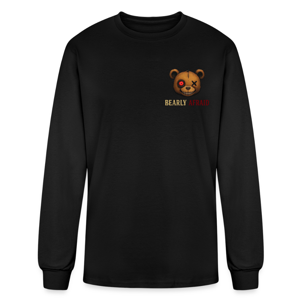 Bearly Afraid Men's Long Sleeve T-Shirt - black