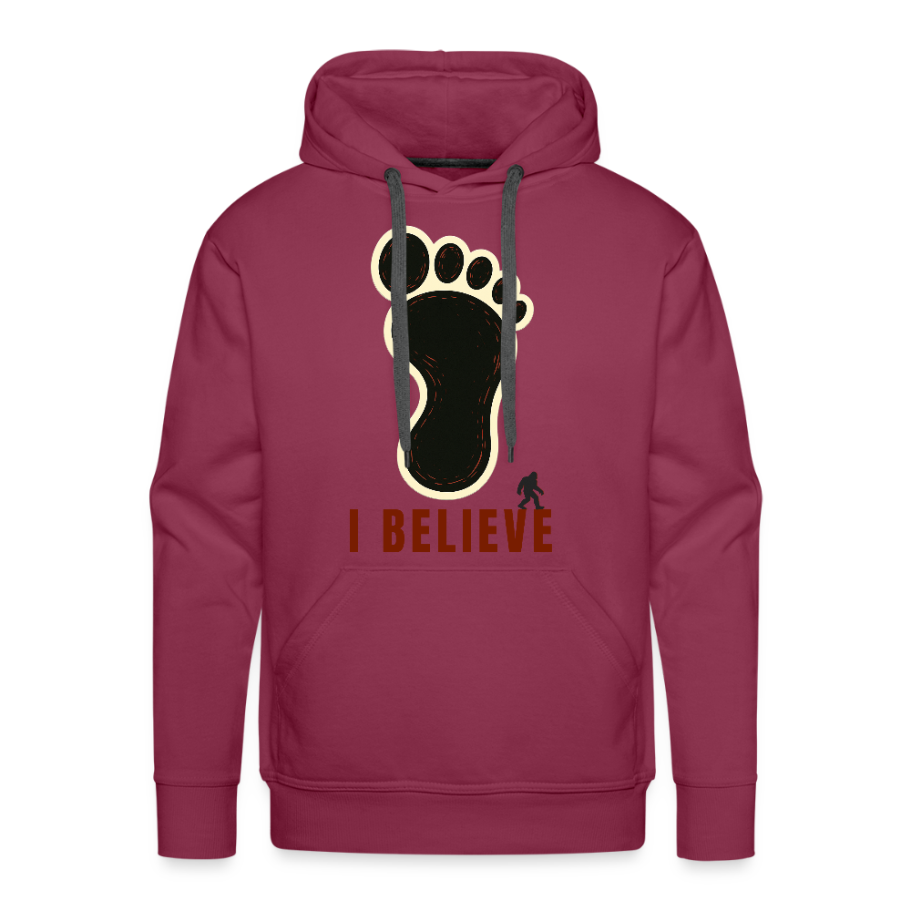 I Believe Footprint Premium Hoodie R - burgundy