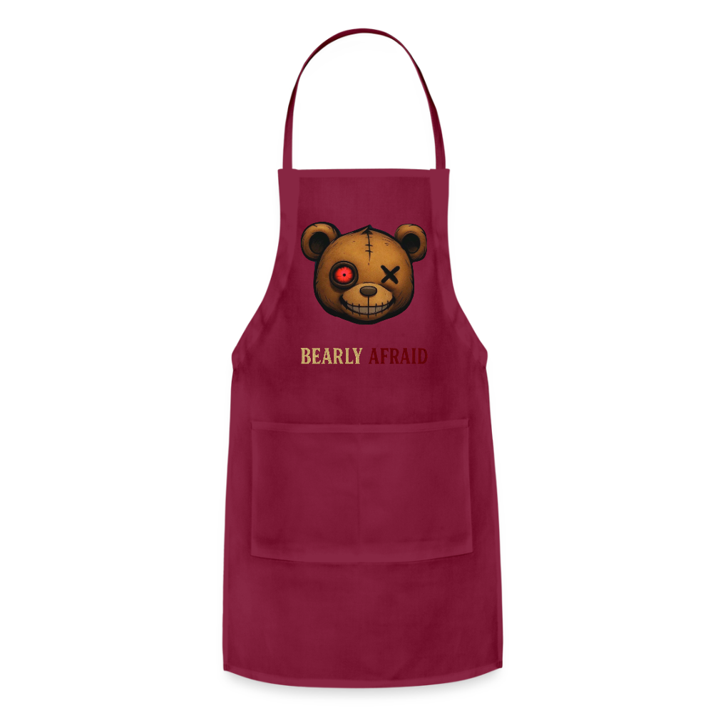 Bearly Afraid Adjustable Apron - burgundy