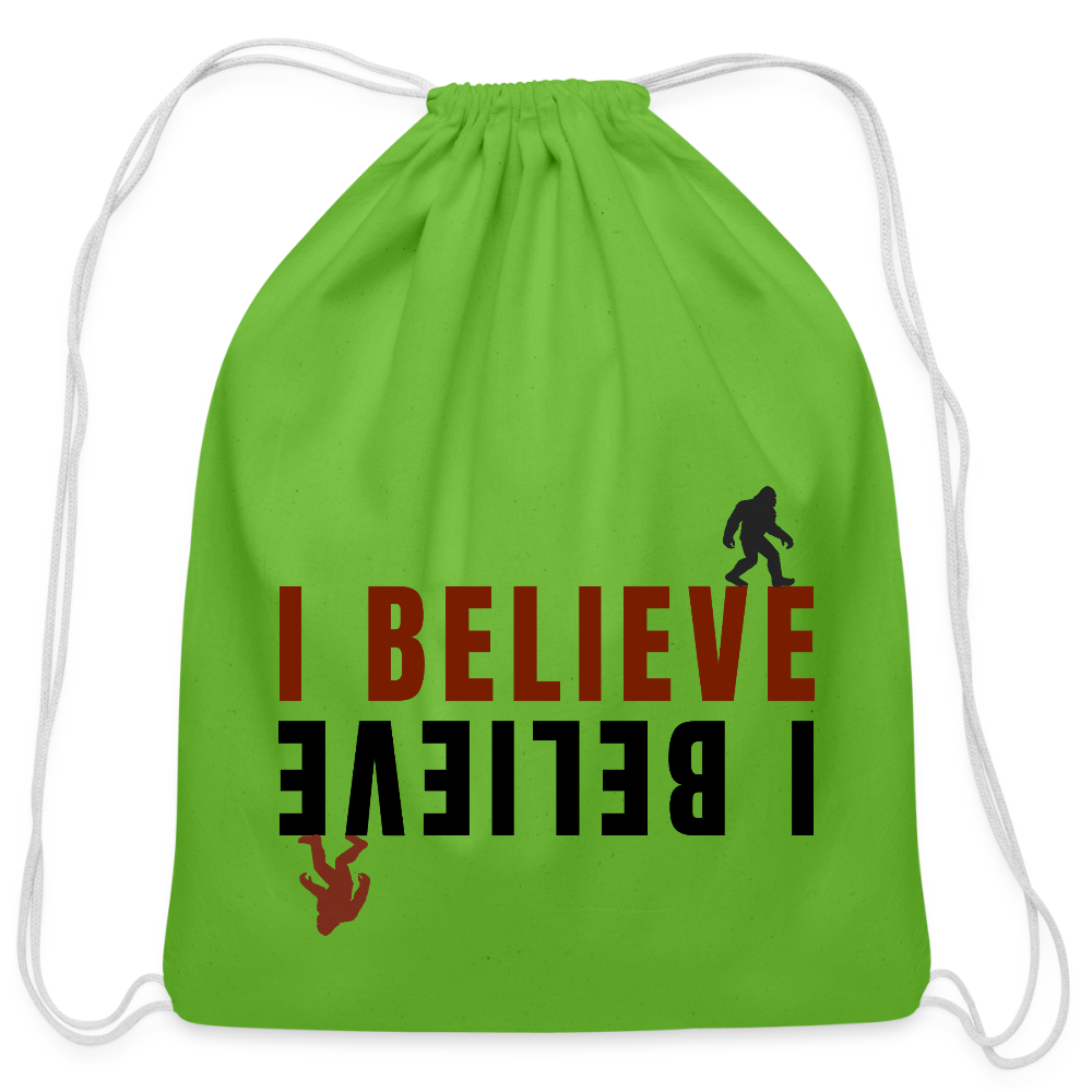 I Believe Cotton Drawstring Bag - clover