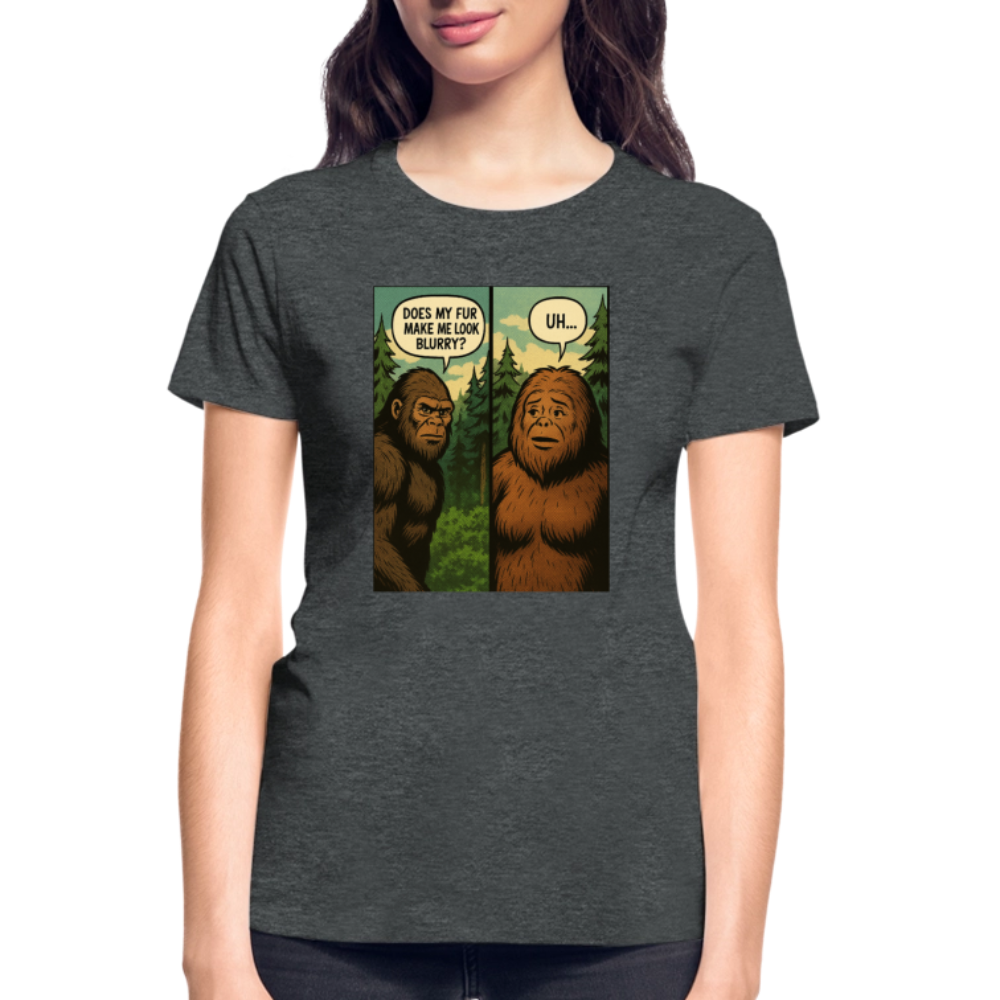 Comic Book Bigfoot Ladies T-Shirt - deep heather