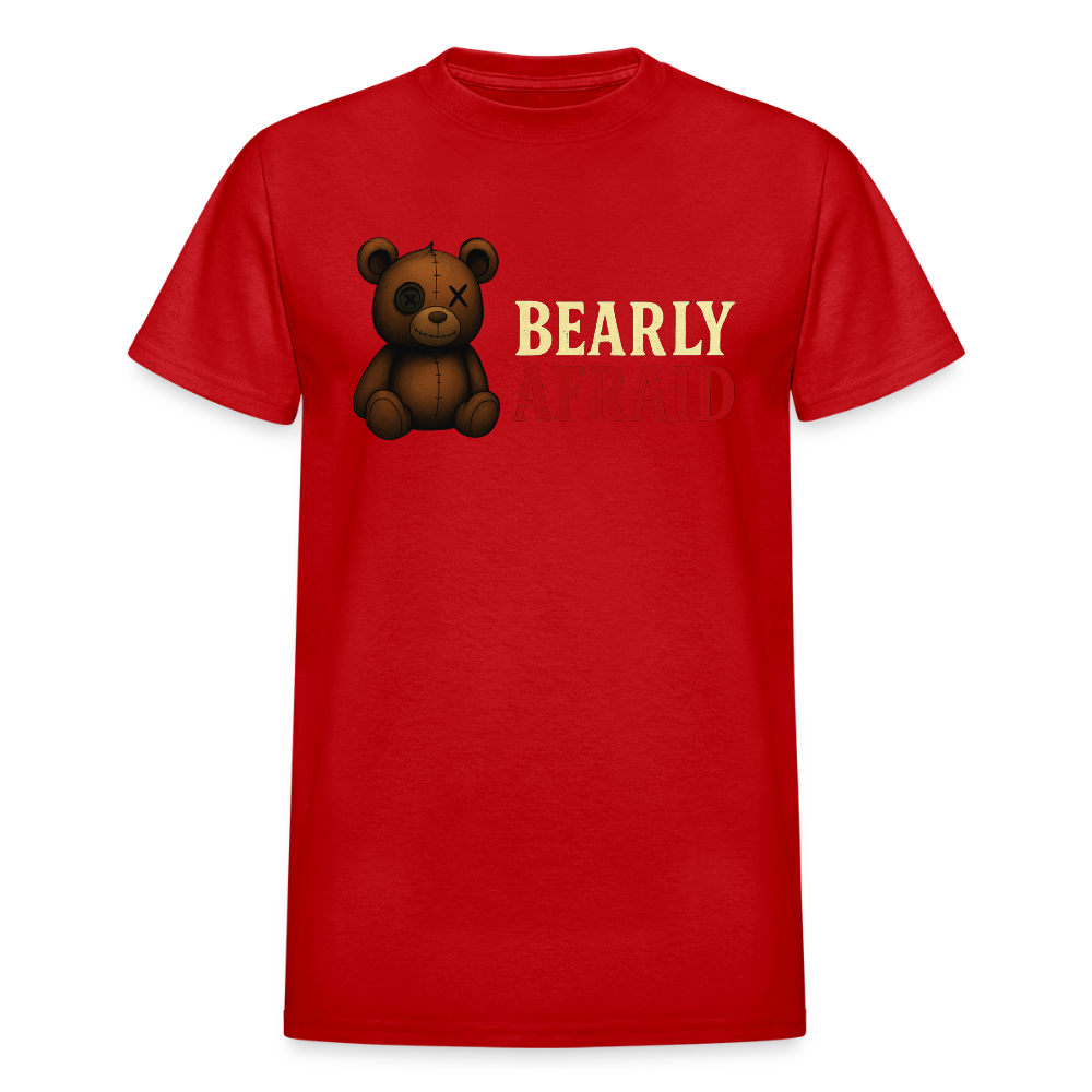 Bearly Afraid "Classic" Adult T-Shirt - red