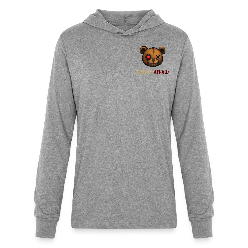 Bearly Afraid Bella Canvas Unisex Long Sleeve Hoodie Shirt - heather grey