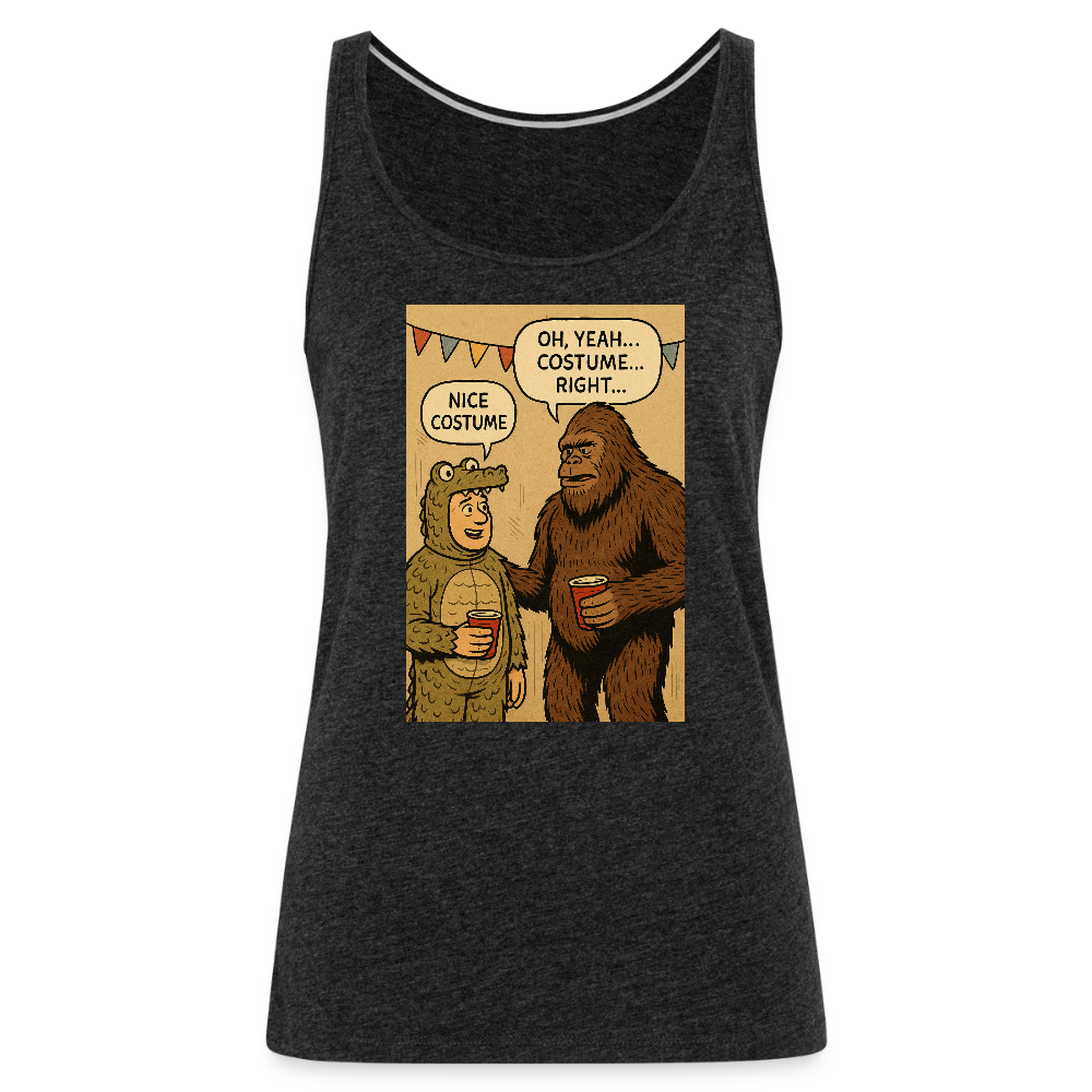 Bigfoot Costume Party Women’s Premium Tank Top - charcoal grey