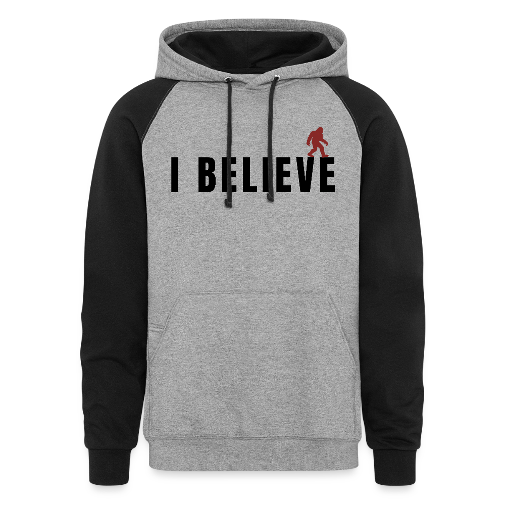 I Believe Colorblock Hoodie B - heather gray/black