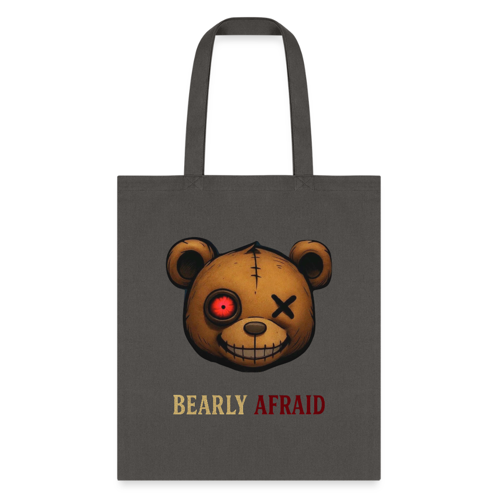 Bearly Afraid Tote Bag - charcoal
