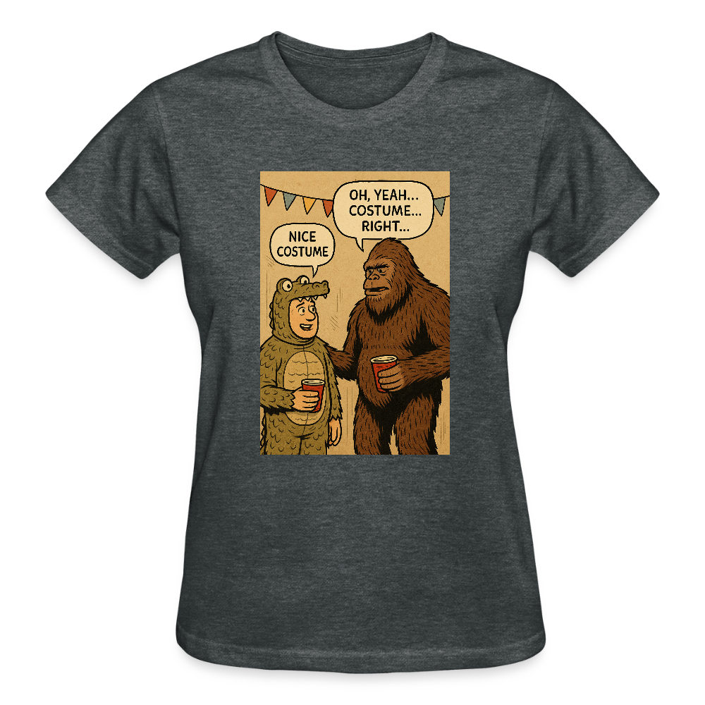Bigfoot Costume Party Ladies T-Shirt - deep heather