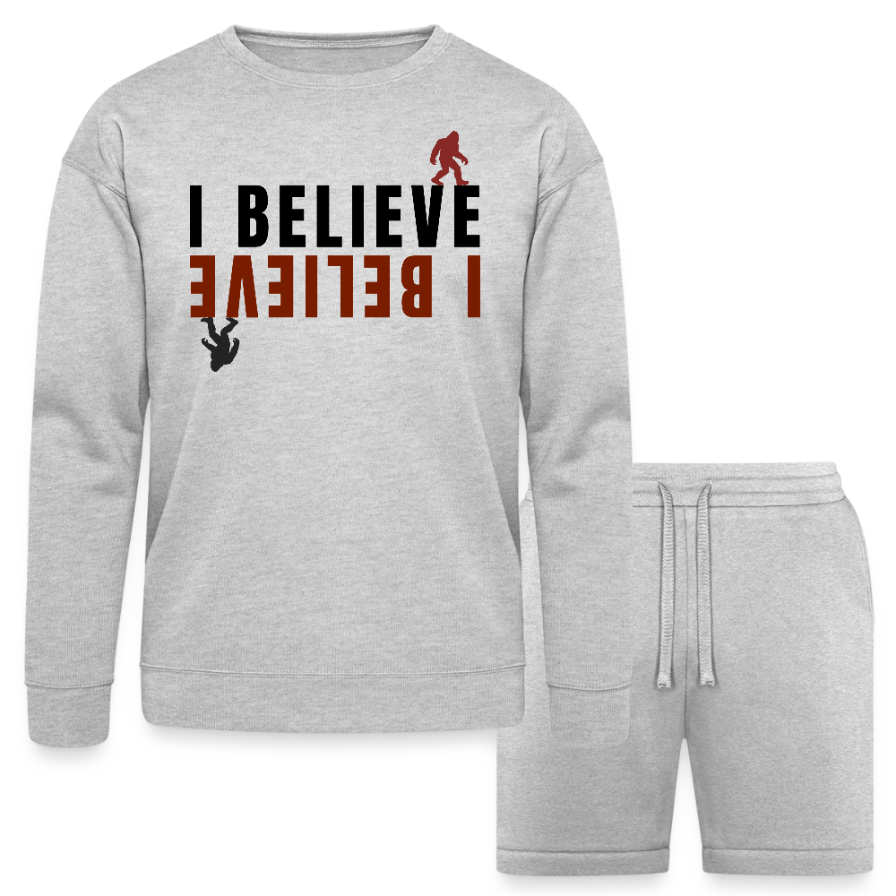 I Believe Unisex Sweatshirt & Short Set - heather gray