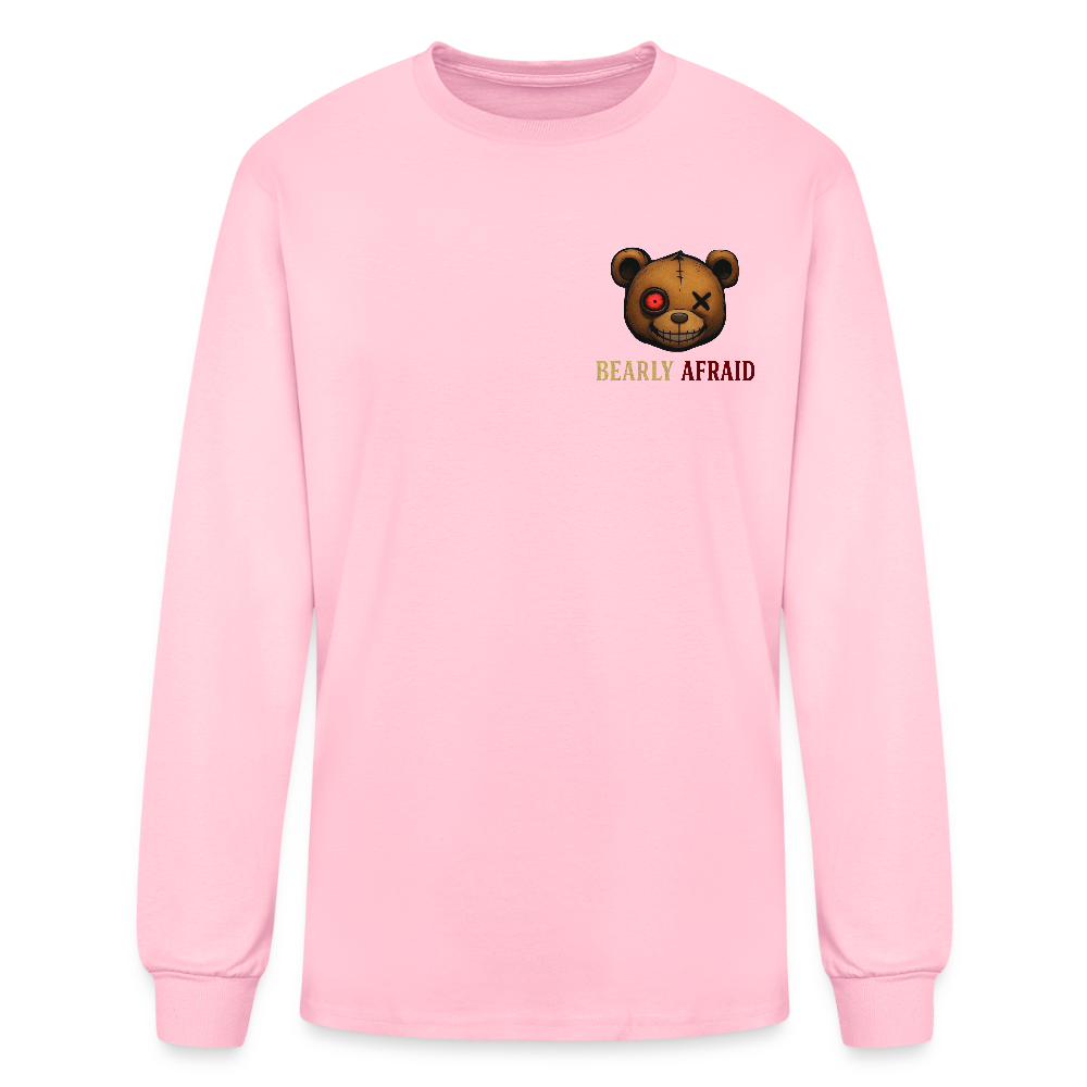 Bearly Afraid Men's Long Sleeve T-Shirt - pink