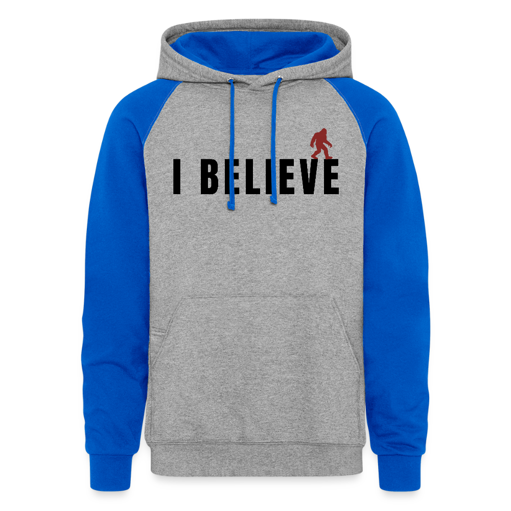 I Believe Colorblock Hoodie B - heather grey/royal