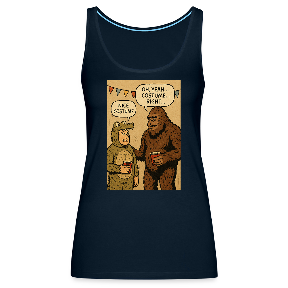 Bigfoot Costume Party Women’s Premium Tank Top - deep navy