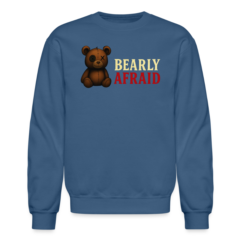 Bearly Afraid "Classic" Crewneck - indigo blue