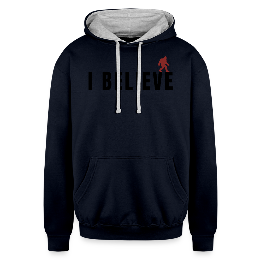 I Believe Hoodie B - navy/heather gray