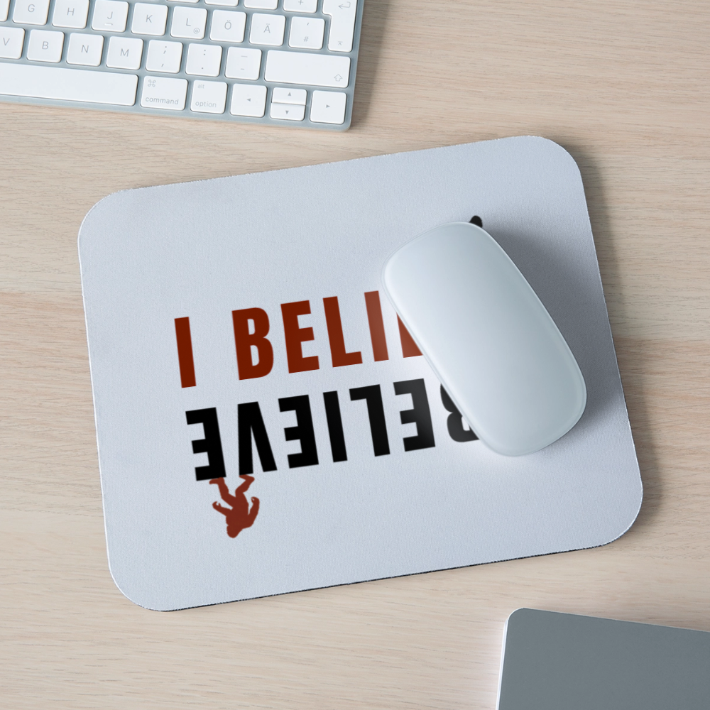I Believe Bigfoot Mouse Pad - white